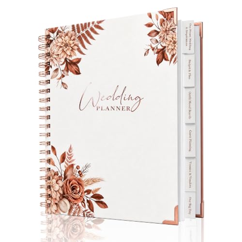 WeddingGiftsWedding Wedding Planner for Bride,Wedding Planning Book and Organizer,Wedding Binder Book with Pockets,Perfect Engagement Gifts for Newly Enaged Couples (Autumn)