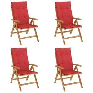 SKM SKM Gartenstühle mit Kissen 4 STK. Massivholz Teak, Weight: 52.35 kg, 3196469
