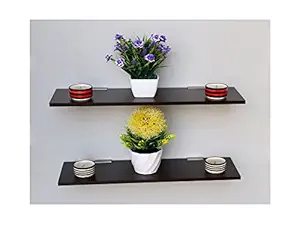 Madhuran Engineered Wood Wall Mount Home Decor Shelf (Matte, Wenge) / uses Multipurpose Home Storage Library Living Study Room Organizer Bedroom Office Books Holders Bathroom Kitchen