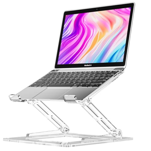VIGLT Laptop Stand for Desk Portable Acrylic Laptop Riser Ergonomic Adjustable Computer Stand Holder for Notebook MacBook Air Pro Dell XPS HP (10-17.3)