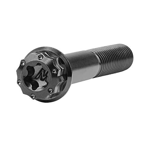 Image of Titanium Flange 12 Point Head M8 x15 20 25 30 35 40 45 50 55 60 65mm Screw Bolt Pack of 4 (M8x45mm, Black)