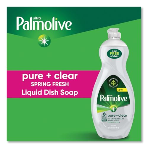 Image of Ultra Palmolive Hypoallergenic Pure Clear Dish Soap, Unscented, 32.5 Fl Oz (Pack of 2) bundled with Heay Duty Scotch Brite Sponge