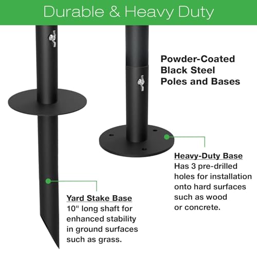 EXCELLO GLOBAL PRODUCTS Bistro String Light Poles - 4 Pack - Extends to 10 Feet - Universal Mounting Options Included by EXCELLO GLOBAL PRODUCTS - Image 4