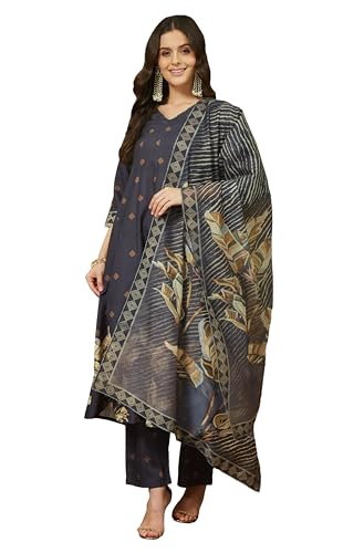 Kurta trapèze en coton mélangé noir Janasya pour femme en taille L
