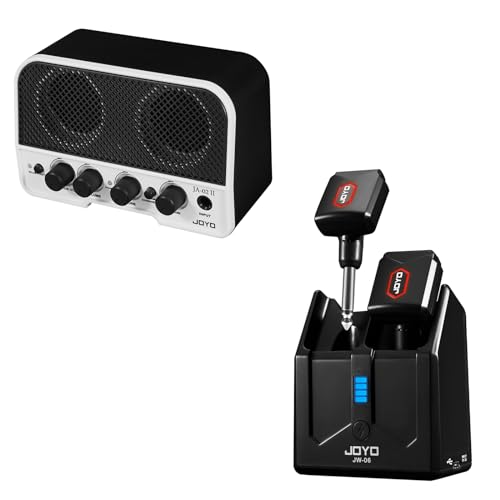 JOYO Sistema inalámbrico para guitarra 5.8GHz con caja de carga (JW-06) y amplificador mini para guitarra de 5W (JA-02 II)