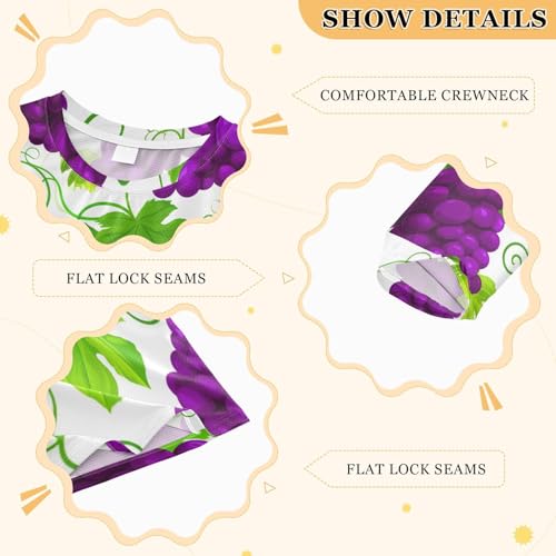 Purple Grape Vine Boy's Rash Guard Swim Shirt Long Sleeve Sun Shirt for Swimming Pool Beach UPF50+3