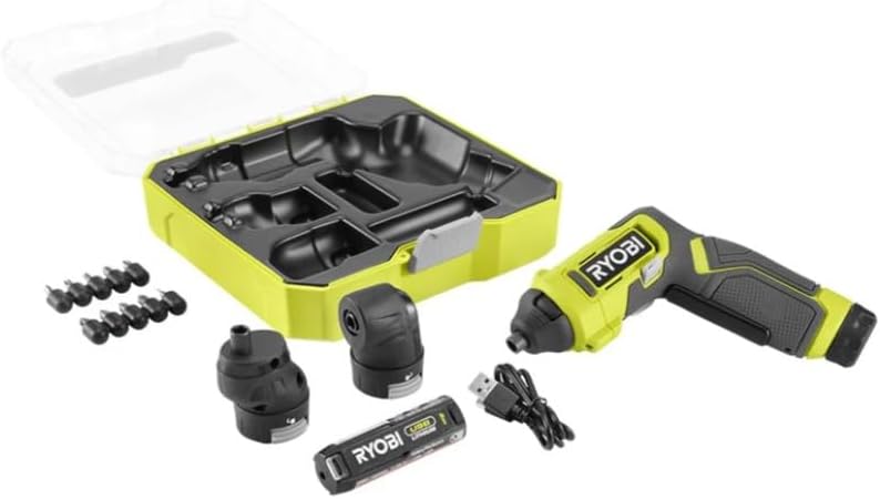 RYOBI USB Lithium Multi-Head Screwdriver KIT with 2 AH Battery and Charging Cable FVD51K