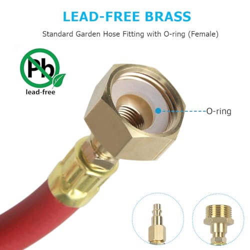 Image of Hooshing RV Winterizing Kit Sprinkler Blowout Adapter with Shut Off Valve Air Compressor Quick Connect Plug to 3 /4 inch Garden Hose Faucet for RV Motorhome Boat Camper Travel Trailer