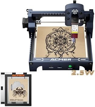 ACMER S1 2.5w Blue Laser Engraver and ACMER Honeycomb Laser Bed 260 * 215mm