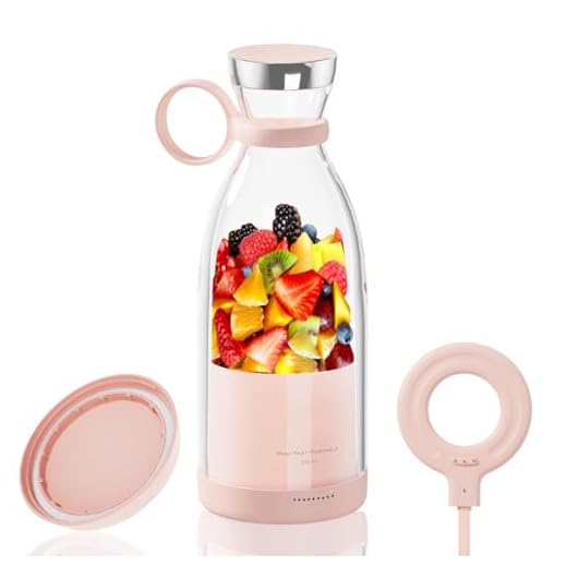 OTPEIR Personal Size Blender, Portable Blender, Battery Powered USB Blender (Pink)