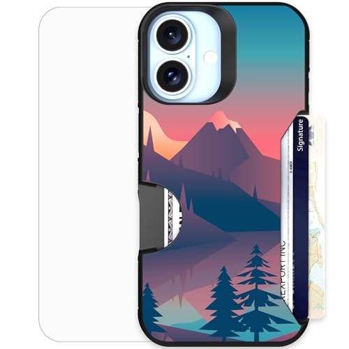 Scooch for iPhone 16 Wallet Case Card Holder, Moneymate, Mountain Range