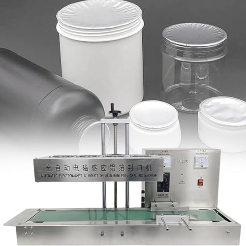 GYQSSD Electromagnetic Induction Bottle Cap Sealer, 2200W Commercial Aluminum Foil Sealing Machine, Automatic Continuous Sealer, 15-300mm Heat Jar Sealing Machine,60-130mm
