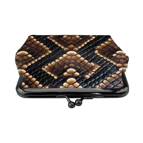 Coin Purse cool snake skin brown (3) Small Pu Leather Change Purse Coin Purse Wallet With Clasp Car Coin Holder Pouch For Woman Men2