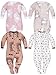 Sibinulo Nino Nina Pijama Bebé Pelele de ABS Pack de 4 Osos Rosados Ositos de Peluche Beige Erizos Prado Beige 92(18-24 Meses)