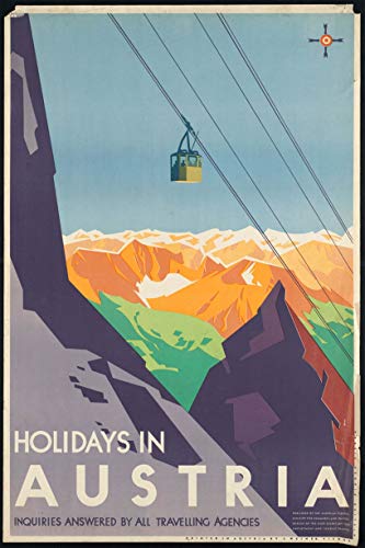 EzPosterPrints - Vintage Style Travel Poster Series- Poster Printing - Wall Art Print For Home Office Decor - Holdays-In-Austria - 12X18 Inches