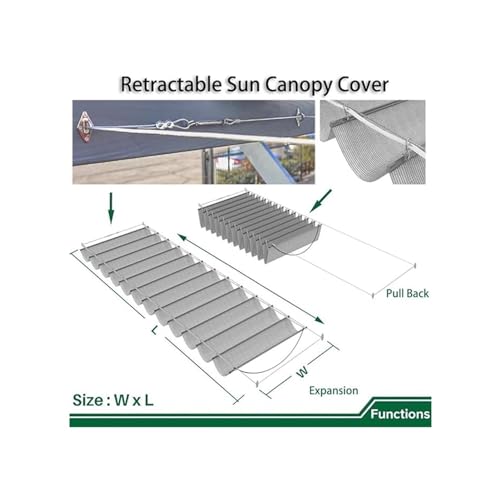 Toldo retráctil ondulado exterior terraza 0,9x3 m con kit de cables 7