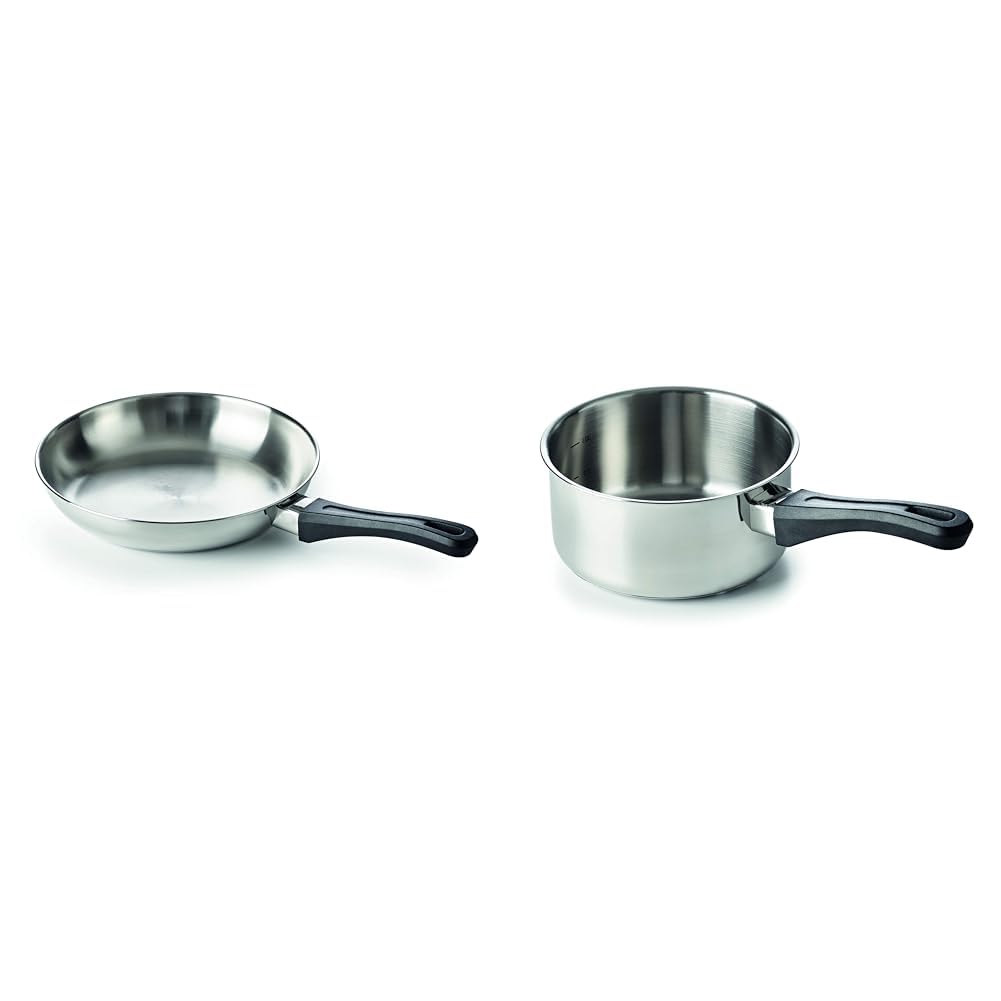 Beka 12037284 Polo Poêle à Frire en acier inoxydable 28 cm & 12036144 Polo Casserole en acier Inoxydable 14 cm, Argenté