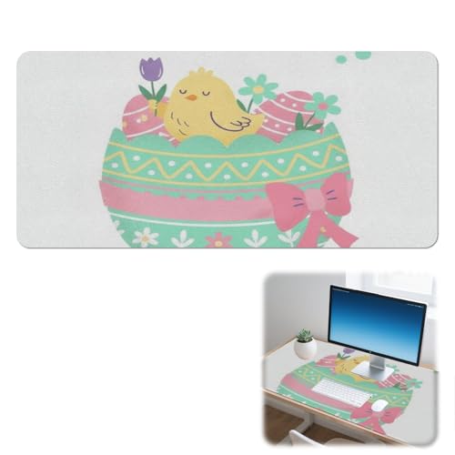 Alfombrillas de maquillaje Happy Easter antideslizantes, impermeables, antideslizantes, para teclado, accesorios de escritorio de oficina, decoración del hogar, protector de mesa (42 x 90 cm)