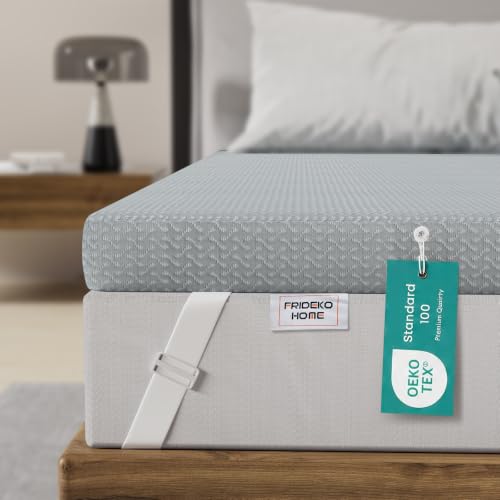 FRIDEKO 7cm Dual-Layer Memory Foam Mattress Topper Double Bed, 135x190cm