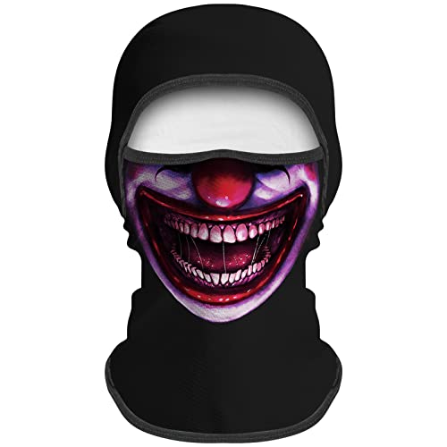 Obacle Balaclava Face Mask For Men Women Ski Hunting Cycling Festival Party (Skull With Purple Smile Face) #TOP1