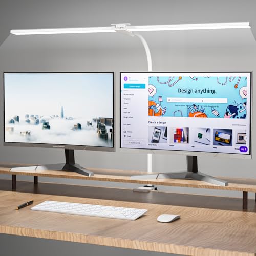 LED Desk Lamp, 31.5'' Wide Double Head Desk Lamps for