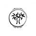 Black Coconut Tree Outline Hand Compact Mirror Round Portable Pocket Glass
