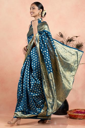 Image of Subham Saree for Woman Silk Cotton Kanjivaram | Soft Easy to Drape Daily Wear Sari with Blouse Fabric