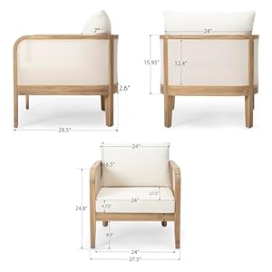 Merax outdoor acacia wood patio club chair set of 2 conversation set with waterproof thick cushion deep seating for porchgardenbackyard  urban country home decor