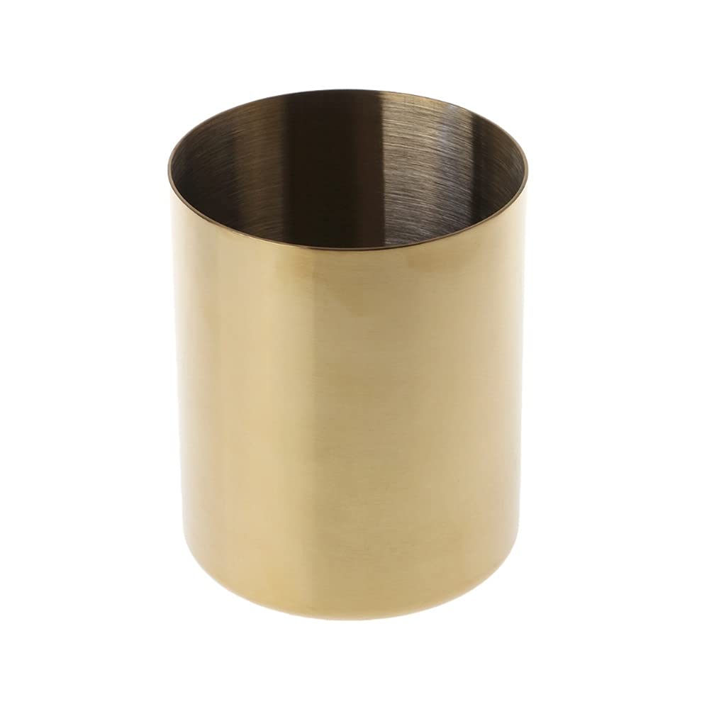 Stifthalter für den Schreibtisch, Stifthalter Edelstahl Golden Rund 8,5x8,5x10 cm