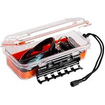 Plano Guide Series 3500 Field Box Waterproof Case, Orange, Small, Waterproof Dry Box with Wrist Strap for Boat, Kayak, and Camping, Outdoor Gear Storage