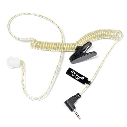 HYS 2.5mm Receiver/Listen ONLY Surveillance Dynamic Balanced Armature Wired Earbuds Earpiece, Law Enforcement Police Patrol Privacy Headset for 2.5mm Motorola Kenwood Icom Shoulder Speaker Mic