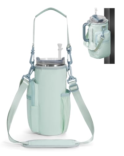 sportsnew Magnetic Gym Bag for Women Men, Water Bottle Carrier Holder with Strap & Phone Pockets for 40oz Tumbler with Handle, 4 Built-in Magnets Small Gym Bag for Sports, Workout, Fitness, Walking