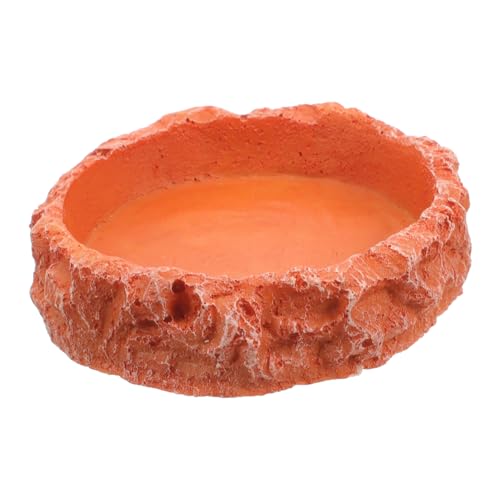 YARNOW comedero para Mascotas tortugueras Pet Feeder Cueva de Piel de Reptil Calentamiento de Reptiles pecera Jaula Plato de Agua de Reptil Suministros de alimentación de Reptiles Resina
