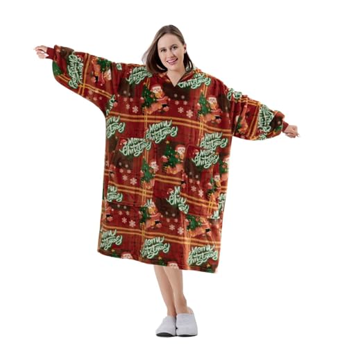 FestiCorp Moletom com capuz para adultos – Moletom extra longo com manga gigante, capuz e bolso, Xad