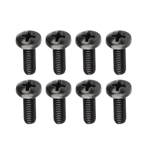 Black License Plate Screws for Lexus, Toyota, M6-1.0 x 16 mm Bolt,Phillips Machine Pan Head 18-8, Stainless Steel(8 Pack)
