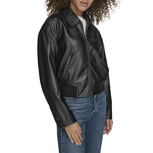 Image of Levi's Women's Faux Leather Bomber With Laydown Collar