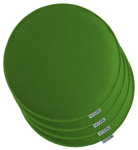 Brandsseller Lot de 4 coussins d'assise en feutre - Diamètre : 35 x 2 cm - Robustes - Pour l'intérieur et l'extérieur - Rond - Résistant - Pour chaise -...