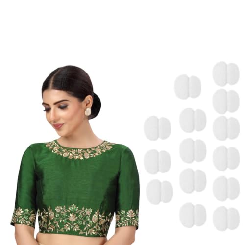 Image of Studio Shringaar Women's Readymade Art Silk Embroidered Saree Blouse with Elbow Length Sleeves