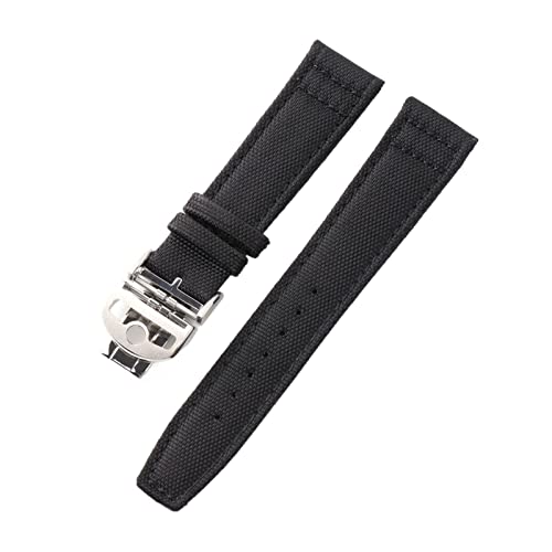 Bracelet de montre en cuir 20mm Agate boucle déployante compatible montre IWC nylon