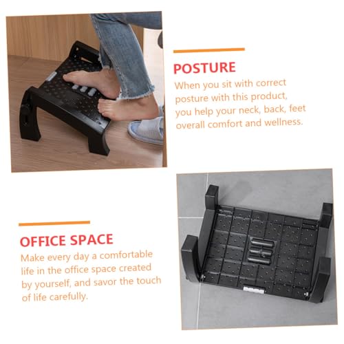 Coussin repose-pieds en plastique ergonomique Cabilock noir rigide