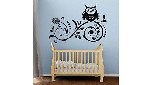 Vinilos decorativos búho rama árbol 22x22 a 22x35