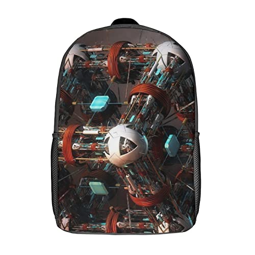 Sac à dos scolaire enfant 17 pouces avec imprimé 3D abstrait pour collège