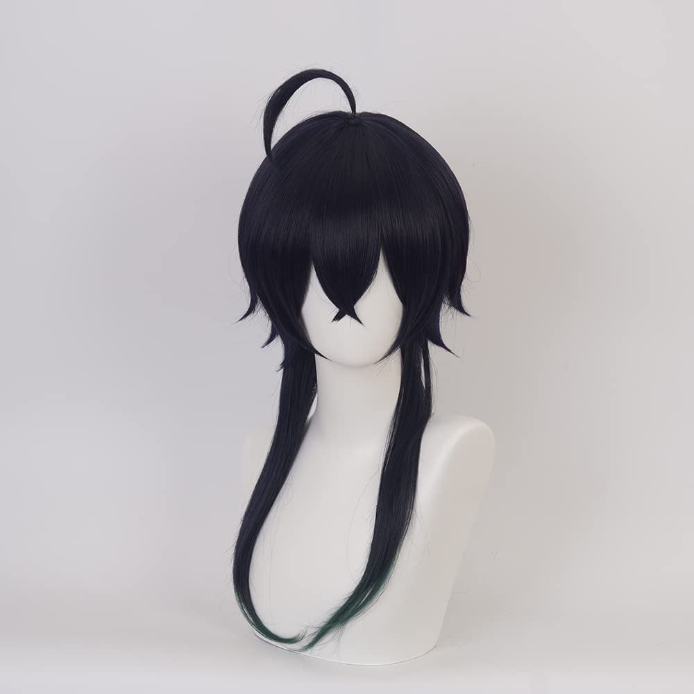 Black Wig with Bangs Long Sideburm Heat Resistant Synthetic Costume Hair for Women Halloween Cos Anime Party Comic Con Replacement Wigs - Image 2