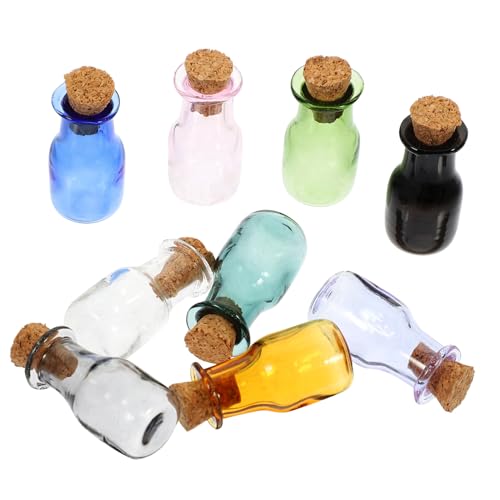 Didiseaon 9 piezas Mini Botellas Vidrio con Tapón Corcho Frascos Pequeños para Manualidades DIY Almacenamiento de Mensajes Aceites Esenciales Decoración Boda y Hogar