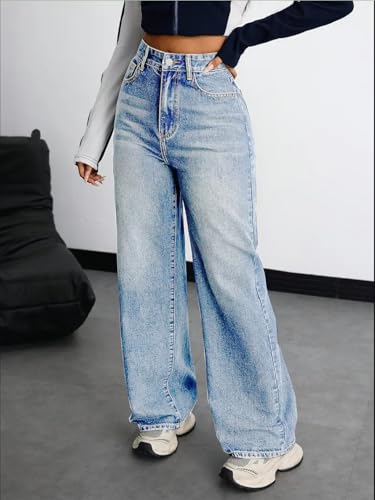 Image of Nifty Women's Denim Stretchable High Waist Baggy Jeans for Women
