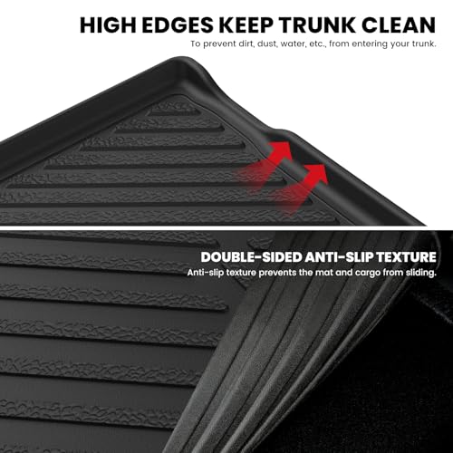 Image of LASFIT Cargo Mat for Jeep Renegade 2015-2023 | All Weather, TPE, Custom Fit Accessories, Trunk Mat, Cargo Liner, Black