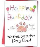 mmuue Funny Father's Day Card for Dog Dad, Cute Fathers Day Gift from Doggy, Happy Birthday Card for Dog Owner, Humorous Birthday Gift for Dad