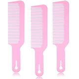 3 Paquetes de Peines de Peluquero Peine de Podadora Plana Peines de Corte de Cabello Ideal para Cortadoras y Flattops (Rosa)