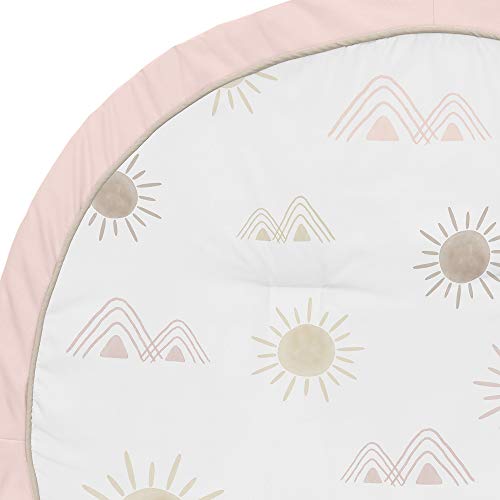 Sweet Jojo Designs Boho Desert Sun Girl Baby Playmat Tummy Time Infant Play Mat - Blush Pink Mauve Gold Taupe Bohemian Watercolor Mountains Southwest Nature Outdoors Minimalist Geometric #TOP2