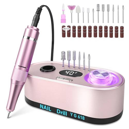 Ponceuse pour Ongles Professionnelle 40000 RPM 36 W, Urbuti 12 en 1 Ponceuse Ongles Portable avec Écran LCD & Support, Lime à Ongle Electrique...